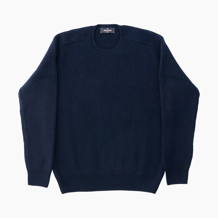 O-Pullover - 4 ply Cashmere - Navy