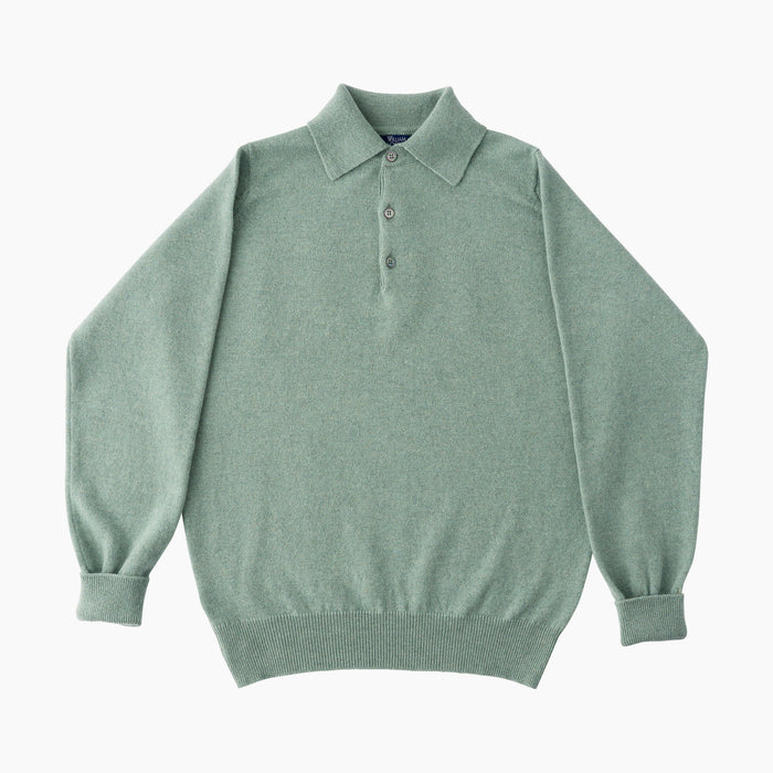 Polo-Pullover - Geelong Lambswool - Mint