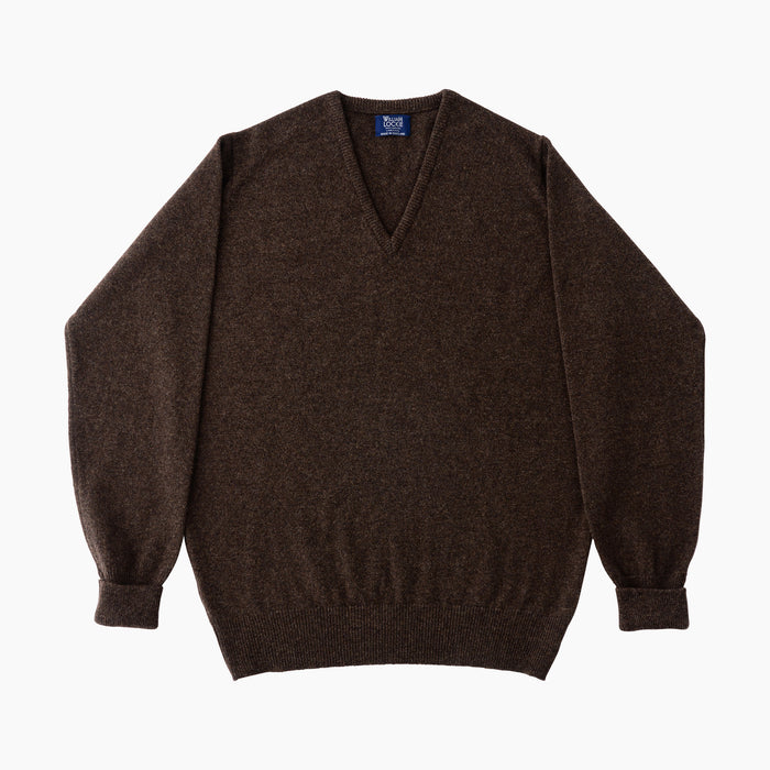 O-Pullover - Geelong Lambswool - Braun