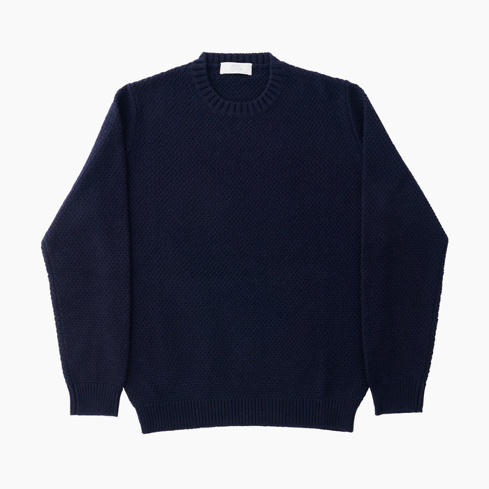 O-Pullover - 4 ply Cashmere - Navy