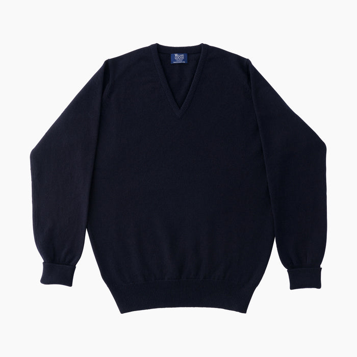 V-Pullover - Lambswool - Navy