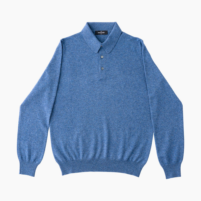 Polo-Pullover - Cashmere - Hellblau