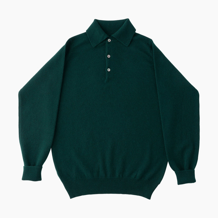 Polo-Pullover - Lambswool - Grün